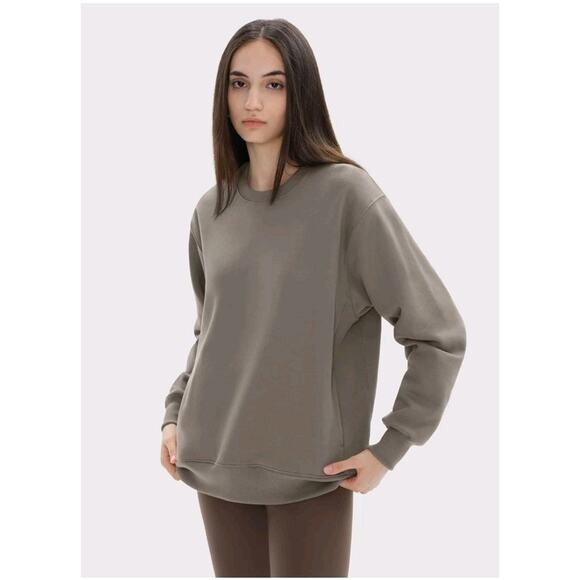 PUMIEY Women's Oversized Sweatshirts Fleece Crew Neck Long Sleeve Size Small - Picture 3 of 6